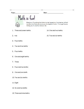 Preview of Conversion to Decimals Worksheet