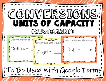 Preview of Conversions: Customary Units of Capacity- (Google Forms and Distant Learning)