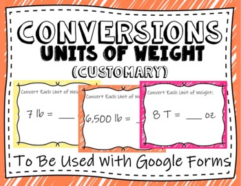 Preview of Conversions: Customary Units of Weight- (Google Forms and Distant Learning)