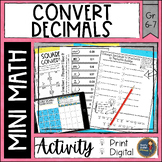 Convert Decimals Math Activities Puzzles and Riddle Distan