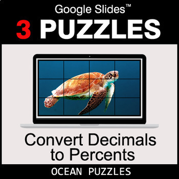 Preview of Convert Decimals to Percents - Google Slides - Ocean Puzzles
