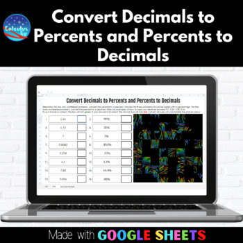 Preview of Convert Decimals to Percents and Percents to Decimals | Google™ Sheets