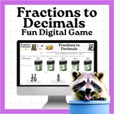 Convert Fractions to Decimals - Digital Raccoon Game - Fun!!