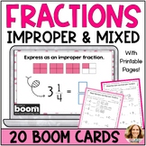 Improper Fractions and Mixed Numbers Digital Boom Cards an