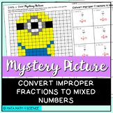 Convert Improper Fractions to Mixed Numbers: Math Mystery Picture
