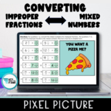 Convert Improper Fractions to Mixed Numbers Pixel Art Acti