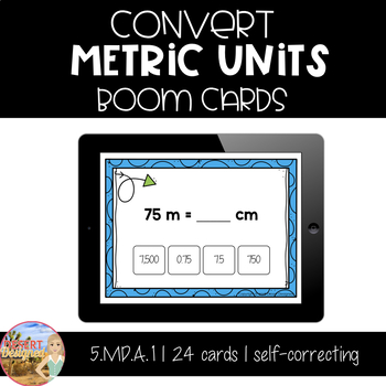 Preview of Convert Metric Units - Boom Cards | Distance Learning