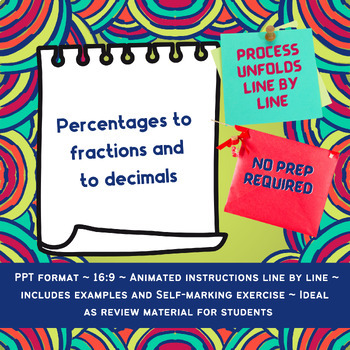Preview of Convert Percentages to Fractions and Decimals - Distance Learners and Homeschool
