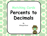 Convert Percents to Decimals - Matching Cards