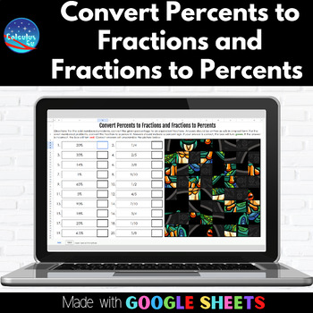 Preview of Convert Percents to Fractions and Fractions to Percents | Google™ Sheets