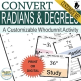 Convert Radians and Degrees Customizable Mystery Activity 