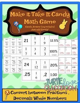 Preview of Math Games: Make it Take It! Candy Math Game Convert Rational Numbers Game