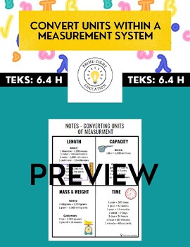 Preview of Convert Units Within A Measurement System 6.4 (H)