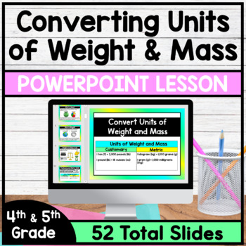 Preview of Convert Units of Weight and Mass - PowerPoint Lesson