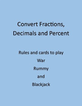 Preview of Convert between Fractions, Decimals and Percent