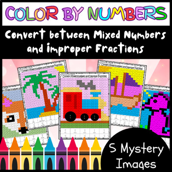 Preview of Convert between Mixed Numbers and Improper Fractions - Color by Numbers (3)