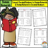 Convert the Decimal to Roman & Roman to Decimal Numerals Worksheet Math
