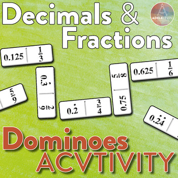 Preview of Converting Between Decimals & Fractions: Domino Activity