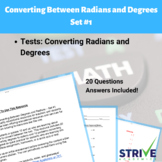 Converting Between Degrees and Radians Set 1 Worksheet