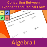 Converting Between Exponent and Radical Form Worksheet