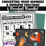 Converting Improper Fractions & Mixed Numbers Print & Digi