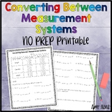 Converting Between Measurement Systems NO PREP Printables