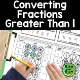 Improper Fractions to Mixed Numbers Conversions with Models
