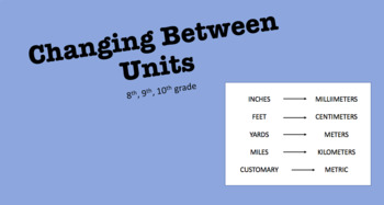 Preview of Converting Between Units Worksheet