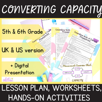 Preview of Converting Capacity│Lesson Plan, Hands-on Game & Worksheets│5th/6th Grade Math