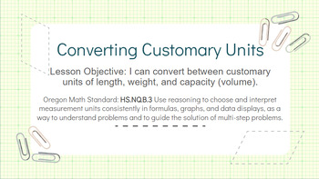 Preview of Converting Customary Units: IXL Lesson