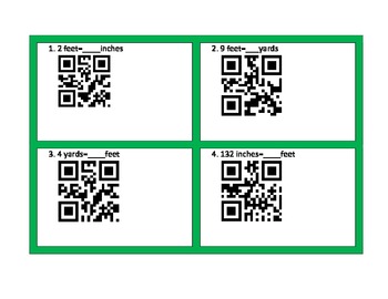 Preview of Converting Customary Units QR Codes