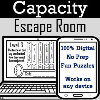 Preview of Converting Customary Units of Capacity Activity: Digital Escape Room Math Game