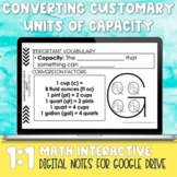 Converting Customary Units of Capacity Digital Notes