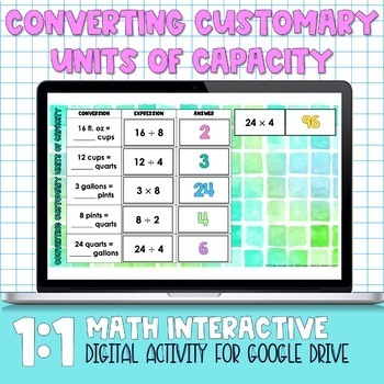 Preview of Converting Customary Units of Capacity Digital Practice Activity