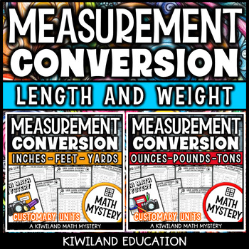 Preview of Converting Customary Units of Length & Weight Mini Math Mystery for Measurement