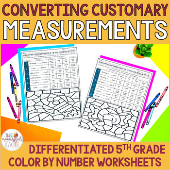 Preview of Converting Customary Units of Measurement Color by Number Activities 5.MD.1