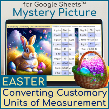 Preview of Converting Customary Units of Measurement | Mystery Picture Easter Bunny Dream