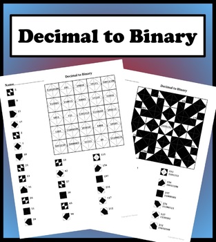 Preview of Converting Decimal to Binary Color Worksheet