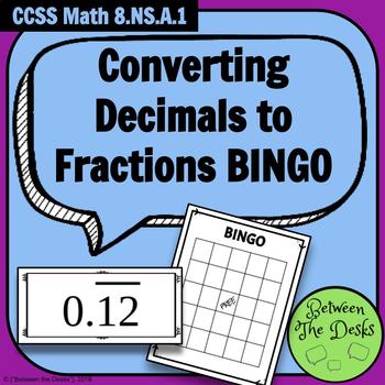 Preview of Converting Decimals to Fractions BINGO