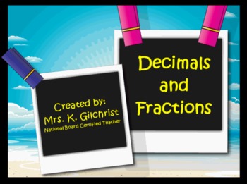Preview of Converting Decimals to Fractions Promethean Flipchart Lesson