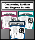 Converting Degrees and Radians Color Worksheet Bundle