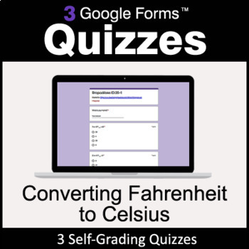 Download Converting Fahrenheit to Celsius - 3 Google Forms Quizzes | Distance Learning