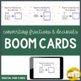 Converting Fractions & Decimals BOOM Cards - tenths & hundredths!
