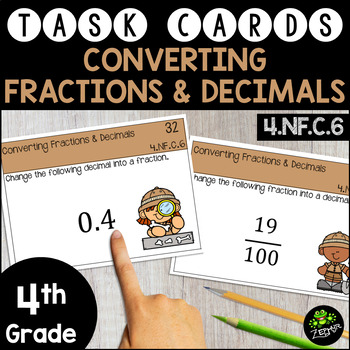 Converting Fractions & Decimals {Math Task Cards}