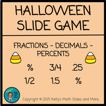 Preview of Converting Fractions/Decimals/Percentages Slide Game - Halloween Version