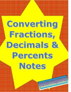 Preview of Converting Fractions, Decimals & Percents Distance Learning Print & Digital