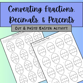 Preview of Converting Fractions, Decimals, & Percents Easter Activity