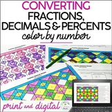 Converting Fractions, Decimals, Percents Math Color by Num
