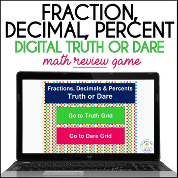 Preview of Converting Fractions, Decimals, Percents Truth Dare Math Game Digital Resource