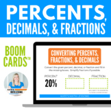 Converting Fractions, Decimals and Percents Boom Cards Dig